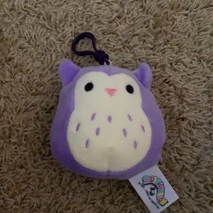 Purple Owl squishmallow keychain